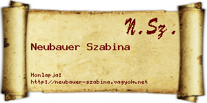 Neubauer Szabina névjegykártya